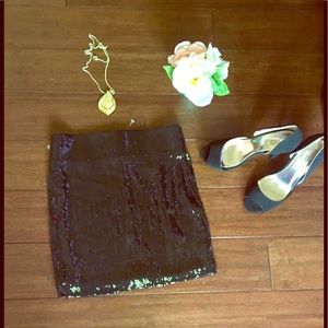 Black sequined skirt